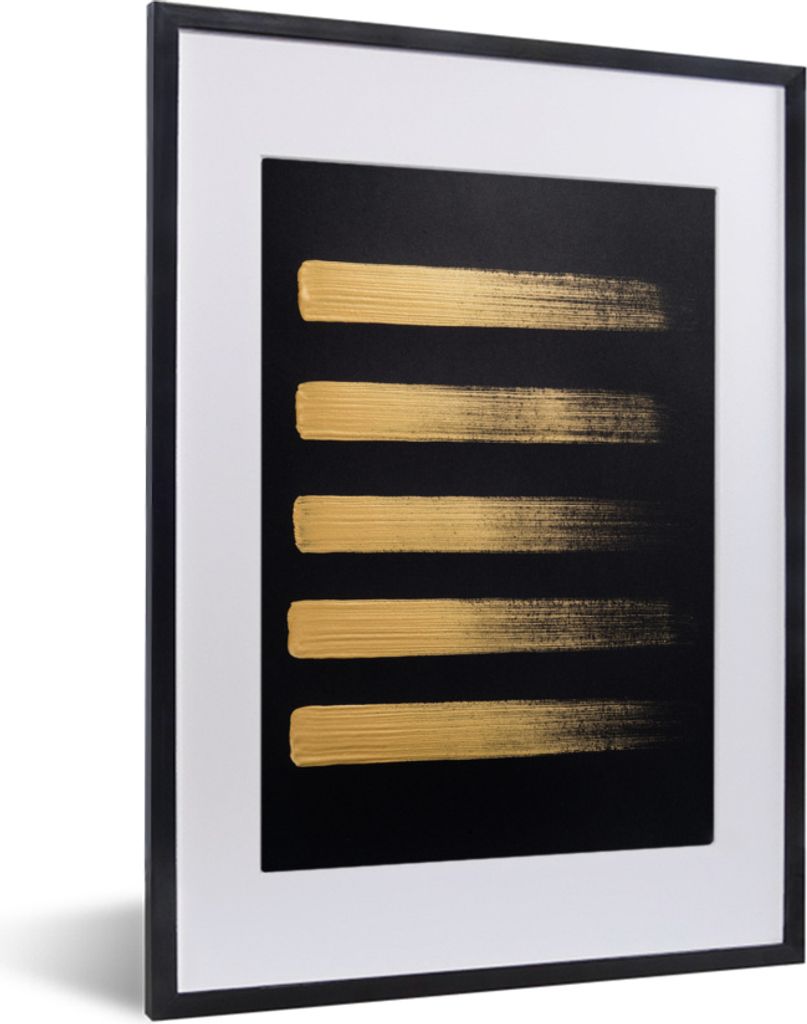 MuchoWow® MuchoWow® Gerahmtes Poster Goldene Streifen auf Produktbild 