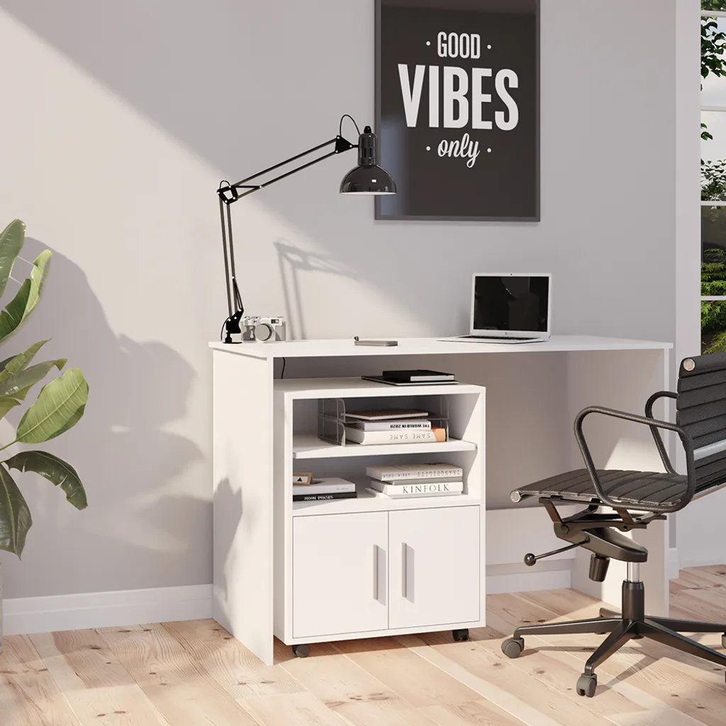 Organiseur de bureau Vicco Novak 48.4 cm - Caisson blanc pour télétravail