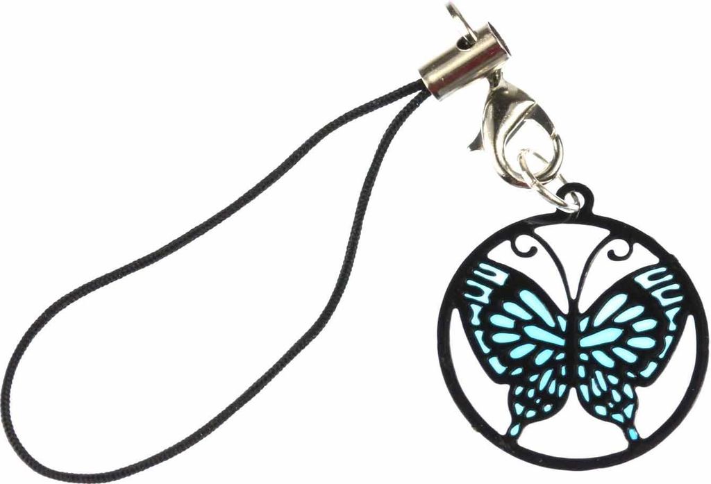 Schmetterling Handyanhänger Anhänger Suncatcher blau schwz Miniblings