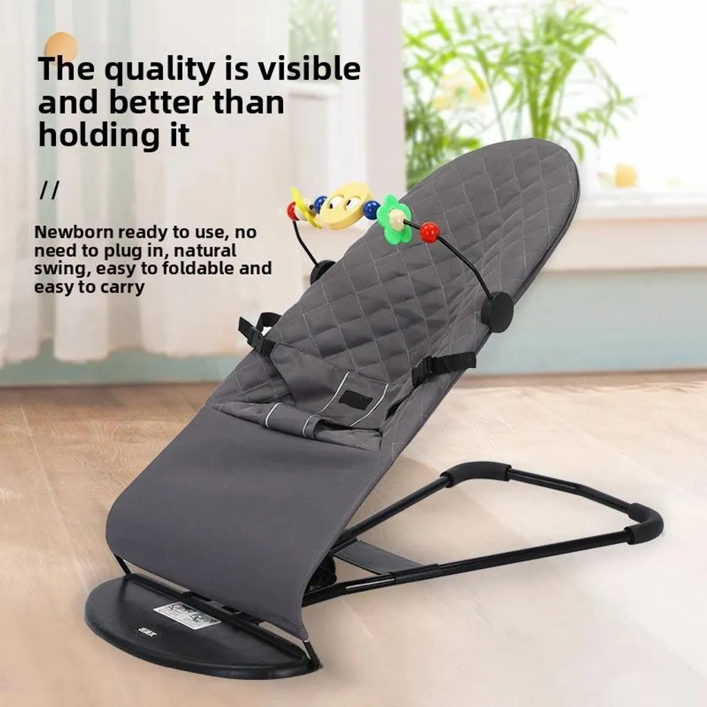 Transat Bébé Déhoussable Gris, Siège Ergonomique à Pliage Compact