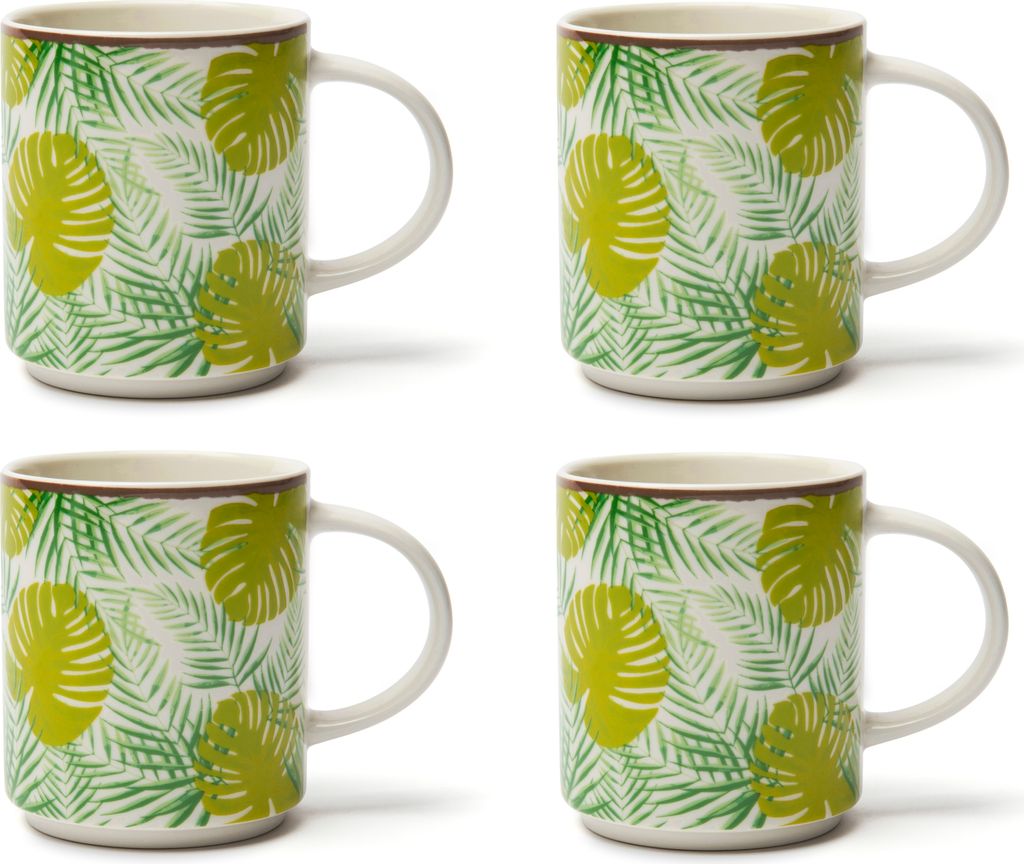 Excelsa set 4 of mugs Foliage porzellan 30 cl bunt