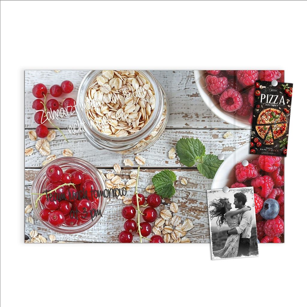 Magnettafel 90x60cm Pinnwand Whiteboard beschreibbar - Himmlische Beeren