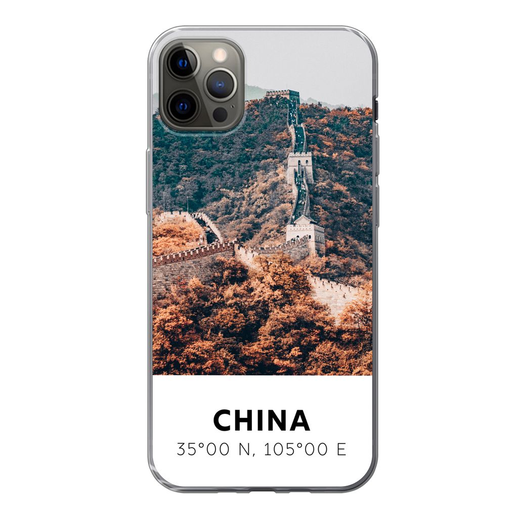 MuchoWow Handyhülle Schutzhülle Hülle für iPhone 13 Pro Max China - Große Mauer - Herbst - Asien Silikon Softcase Handy Hülle - Mobiltelefon