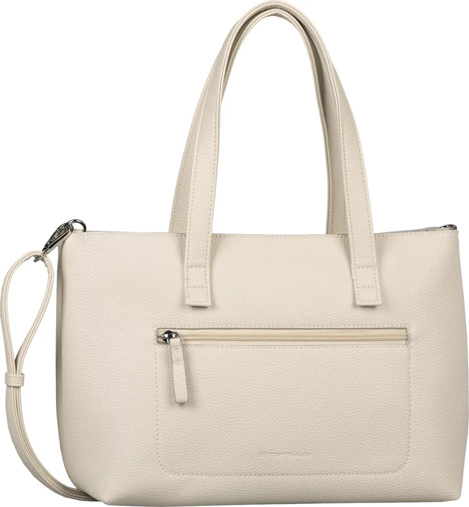 Tom Tailor Elis Zip Shopper Borsa a tracolla Borsa con manico , Colore: bianco sporco