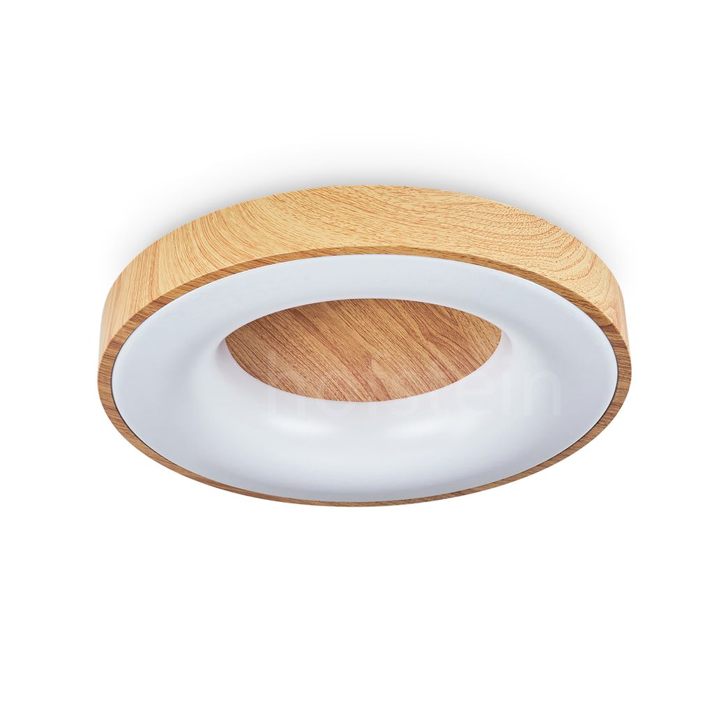 Vaccareccia »Vaccareccia« dimmbare Deckenlampe, Metall/Kunststoff, Holzoptik/Weiß