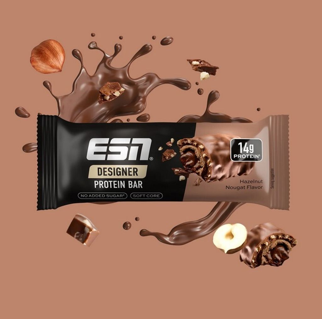 ESN Designer Bar Hazelnut Nougat Protein Riegel, 12er Pack Produktbild 