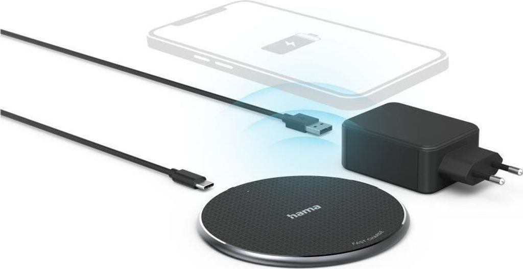 Hama QI-FC10, Drinnen, AC, USB, Kabelloses Aufladen, 1 m, Produktbild 