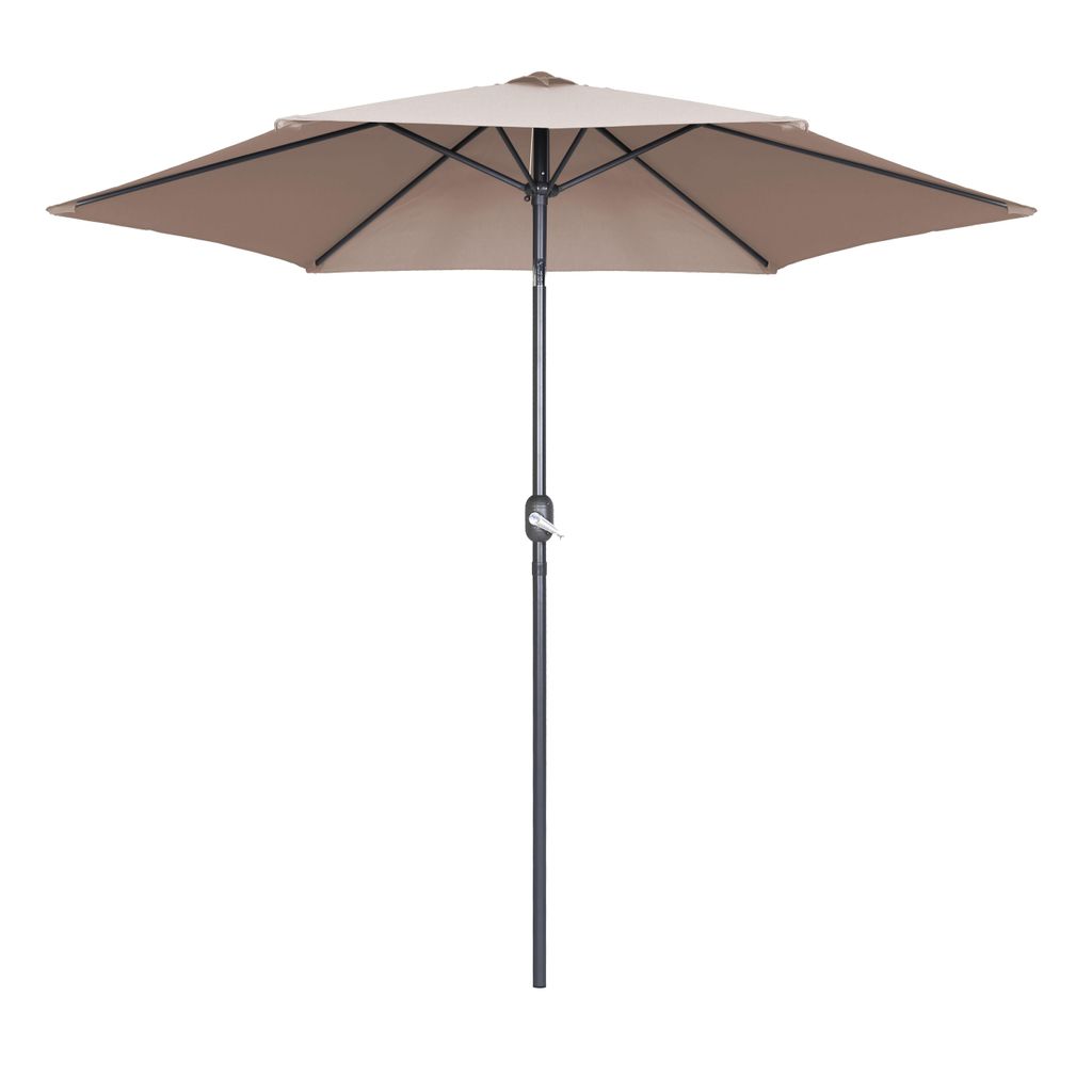 Parasol droit 3m inclinable à manivelle en aluminium taupe Image du produit 