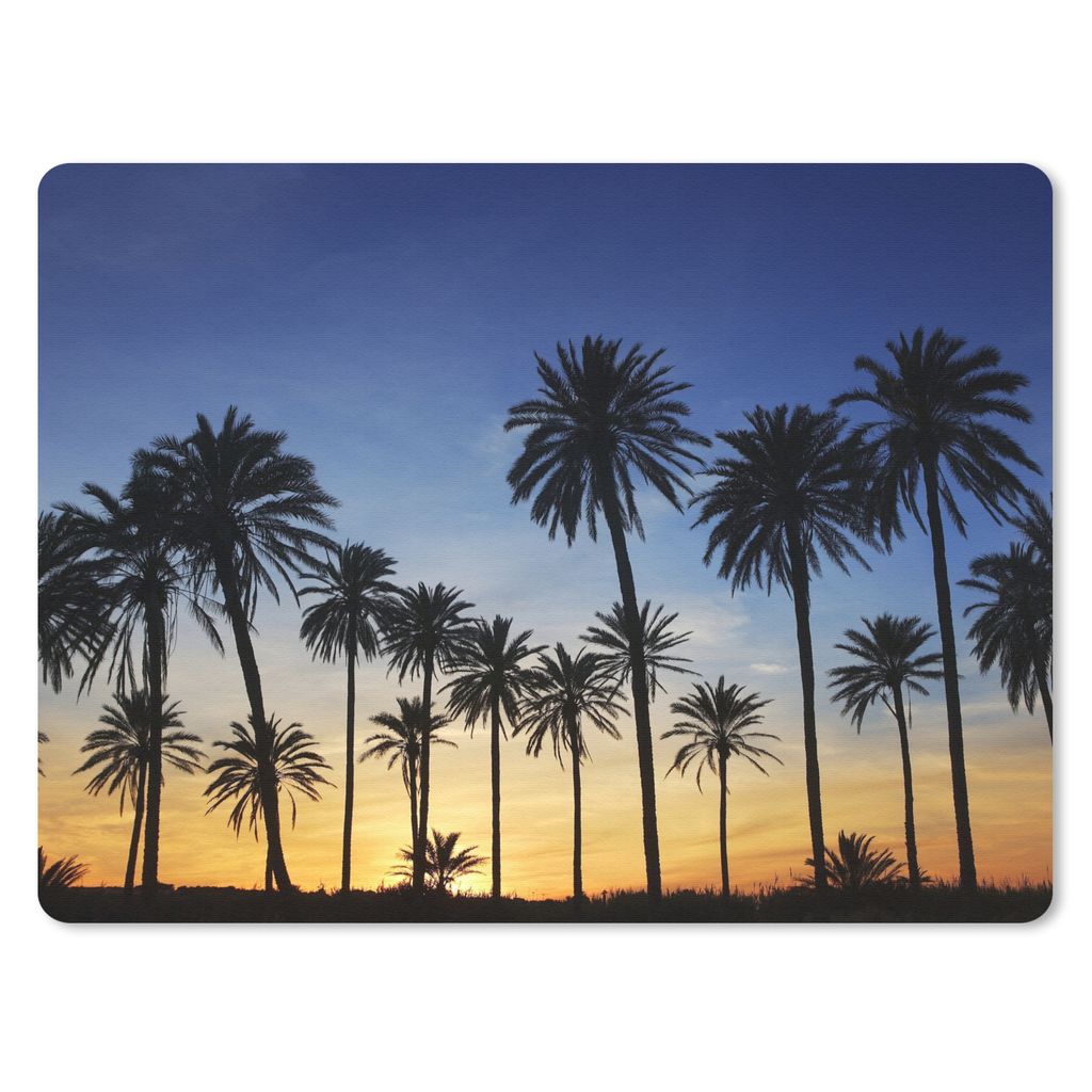 MuchoWow Mauspad Mousepad Palme - Natur - Strand - Sonne - Nacht 23x19 cm - Mousepads - Maus Mat - Pad - Mausunterlage - Schreibtischunterlage - ...