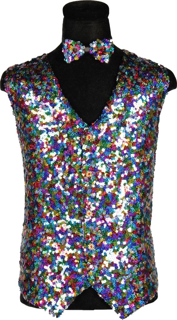 Weste Pailletten Herren bunt, Groesse:XXXL Produktbild 
