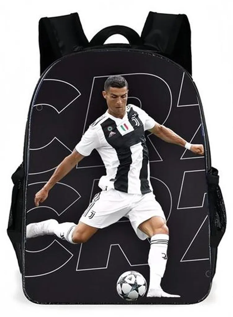 Sac à dos noir football pour garçons - Idéal école et entraînement