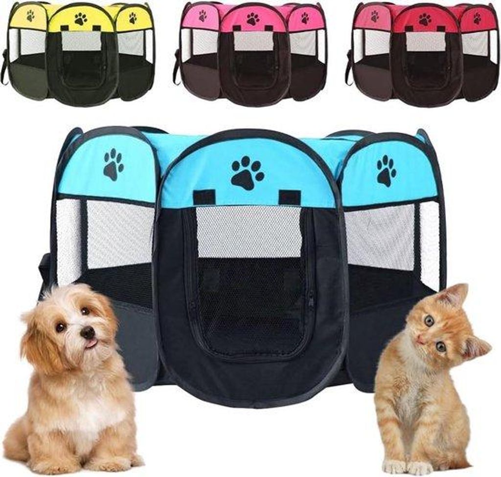 Wasserdichter Hundekäfig Blau Schwarz Innen Außen