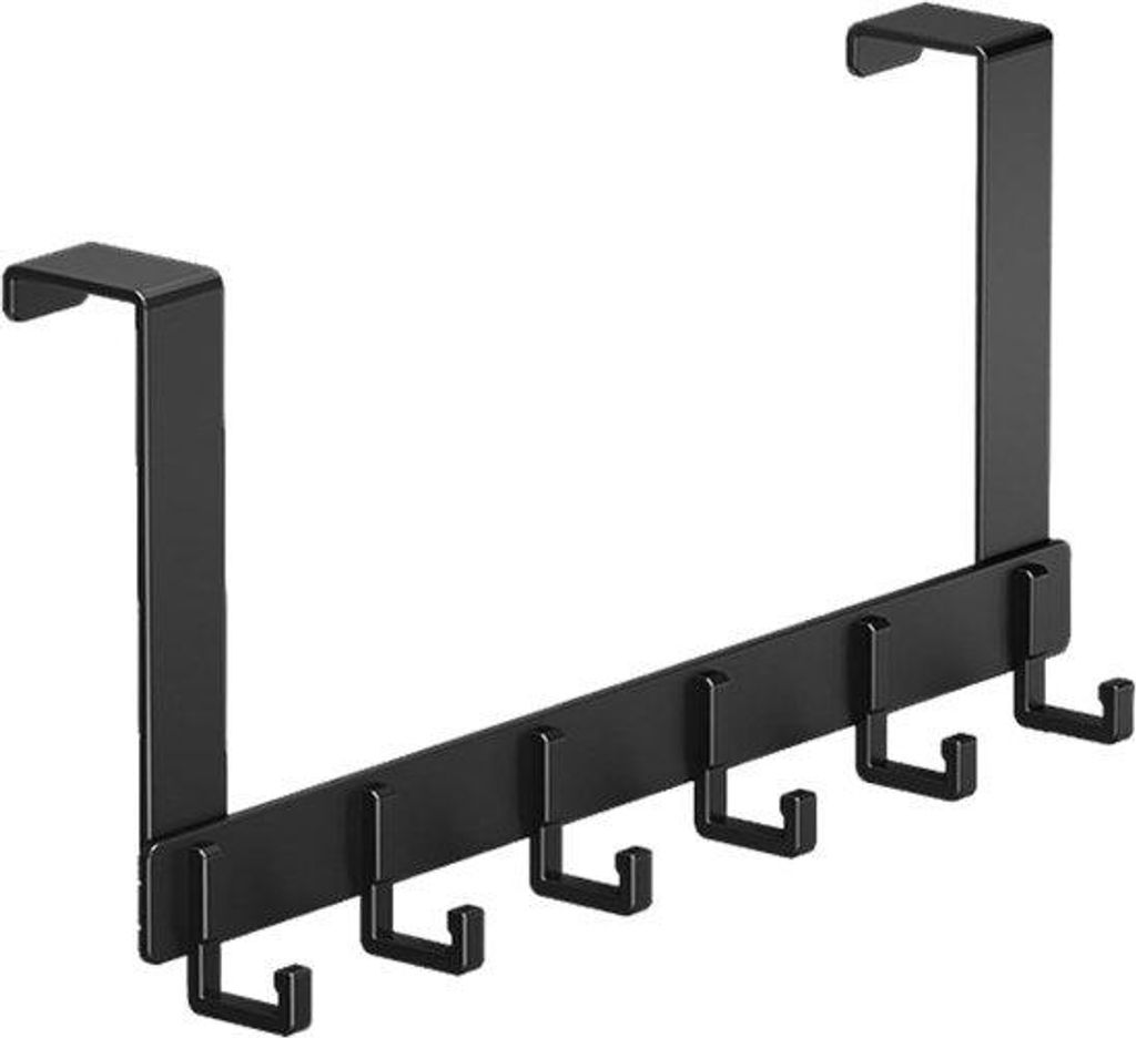 Metallischer Wandhalter für Badkammer - Organizer für Handtücher und Kleidung - Haken - Wandhalter - Hängehalter - Schraubhalter - Zwart