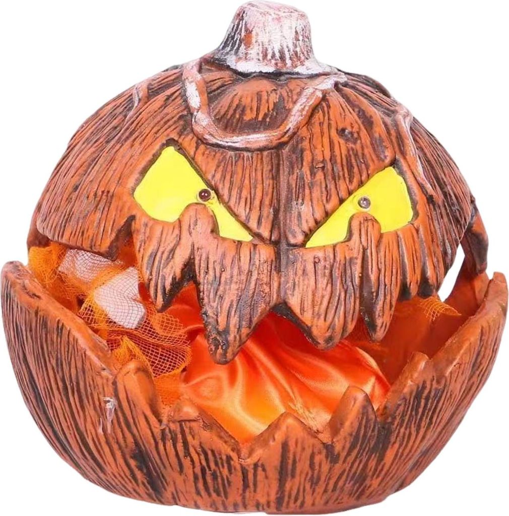 Halloween-Kürbislicht, ausziehbare sprechende Kürbislaterne, gruselige Kürbisdekoration mit offenem Mund, mit Lichtern und Ton für Veranda, Ter...