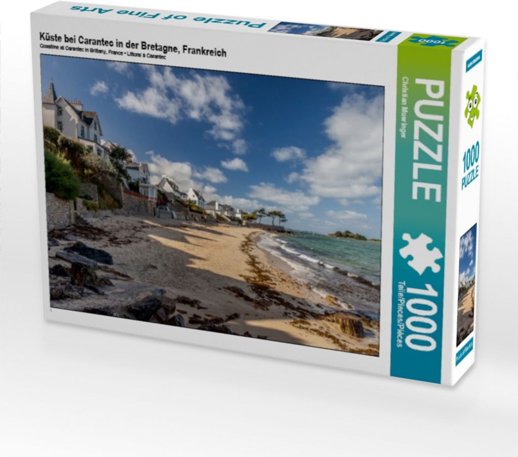 CALVENDO Puzzle Küste bei Carantec in der Bretagne, Frankreich | 1000 Teile Lege-Größe 64x48cm Foto-Puzzle für glückliche Stunden