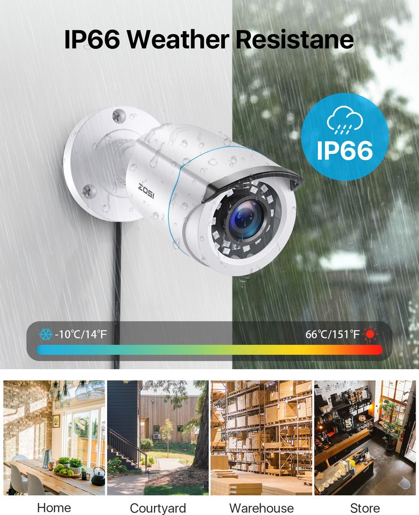 ZOSI 8CH H.265+ DVR Video Überwachungssystem mit 4 Außen Produktbild 6