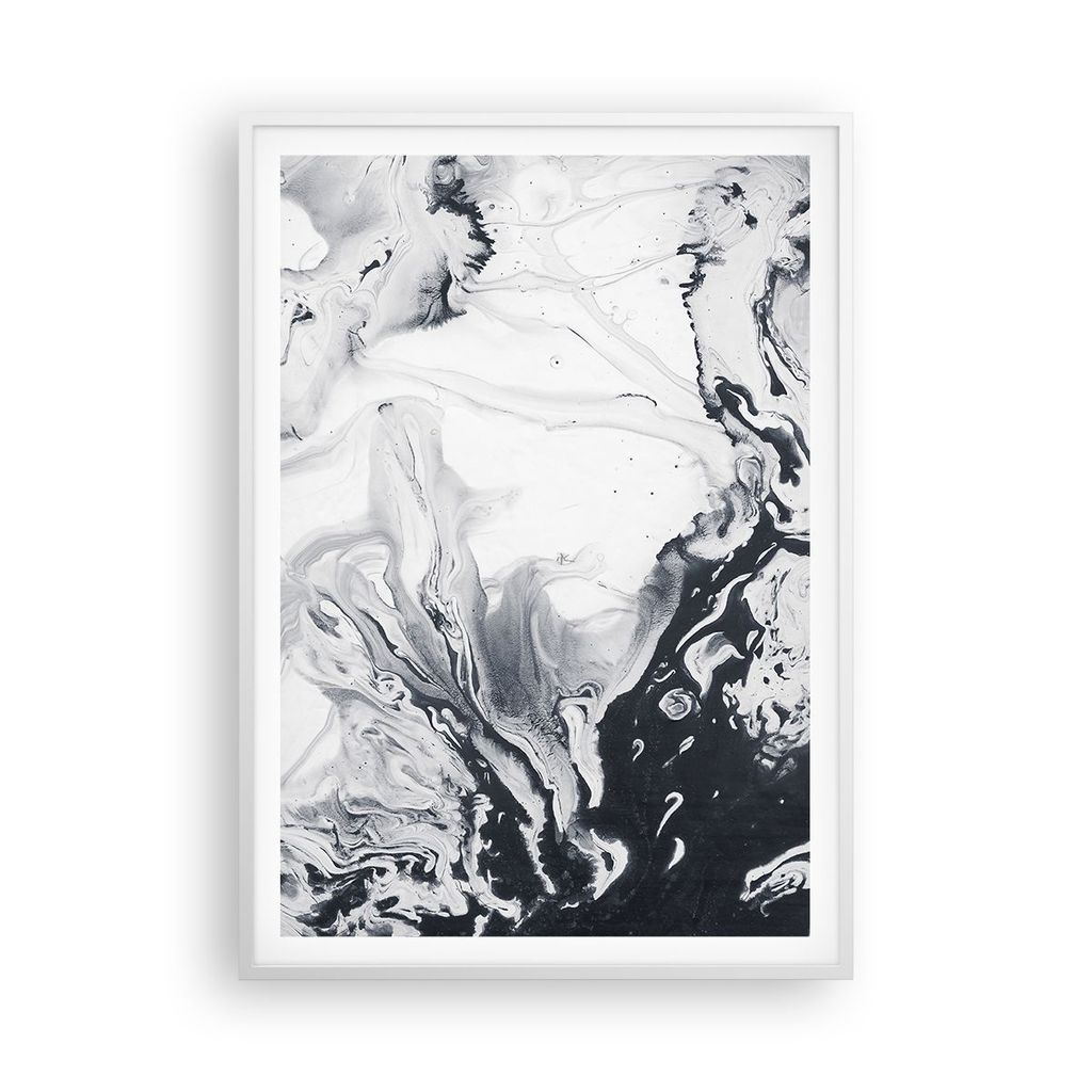 Gerahmtes Poster - Weißer Rahmen - Abstraktion modern - 70x100 cm - Wand Bild - Wanddeko - Wandbilder - Kunstposter - Wandposter - Bilderrahmen - ...
