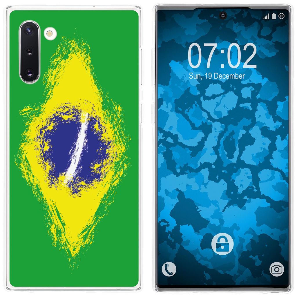 PhoneNatic Case kompatibel mit Samsung Galaxy Note 10 Silikon-Hülle WM Brasilien M3