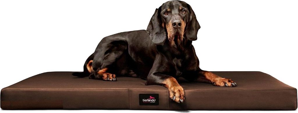 tierlando Orthopädische Hundematratze ALICE EASY CLEAN Kunstleder Hundebett - Größe: 80x60cm | Farbe: 01 Braun