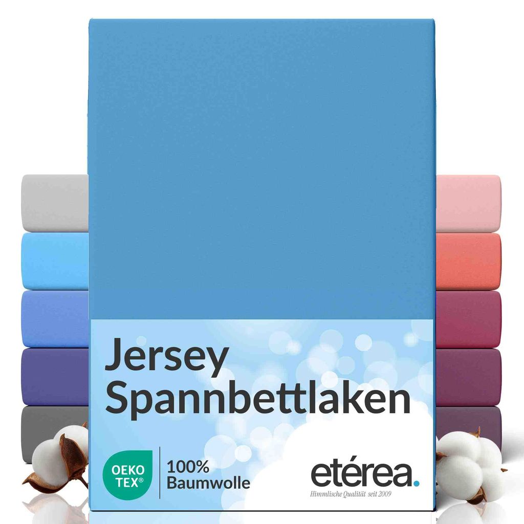 Jersey Spannbettlaken 120x200 cm, 100% Baumwolle Bettlaken, Produktbild 