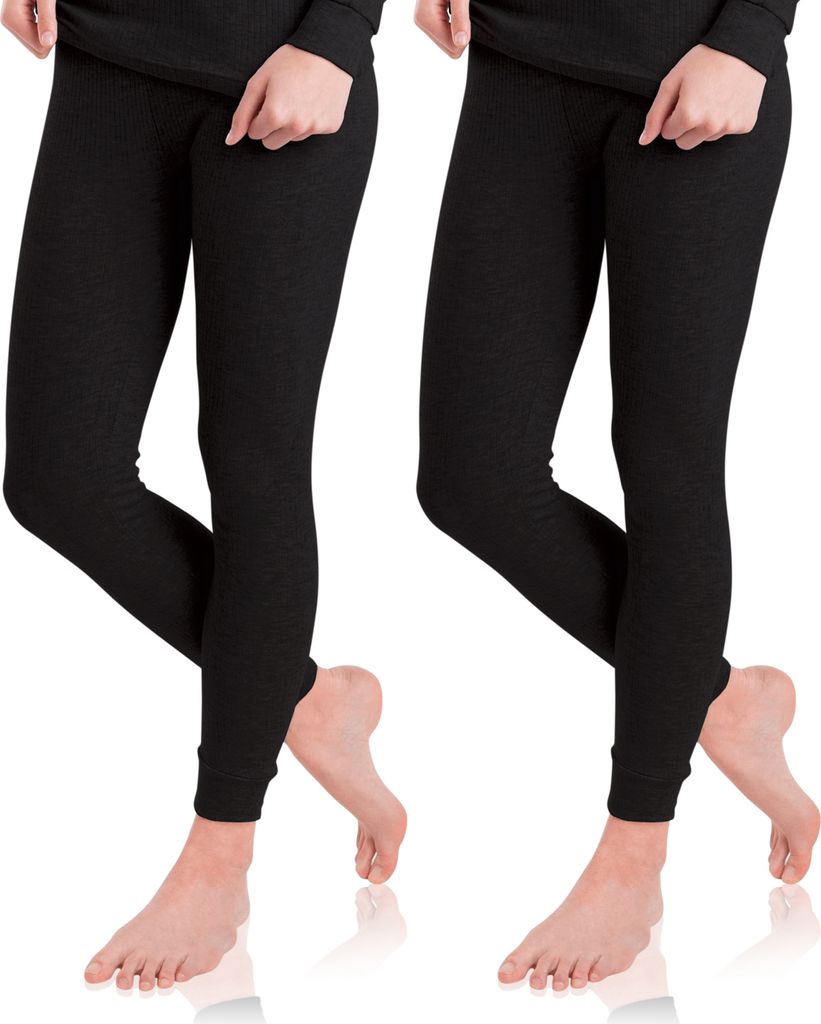 2er Pack Damen Ski- & Thermohose - Schwarz L