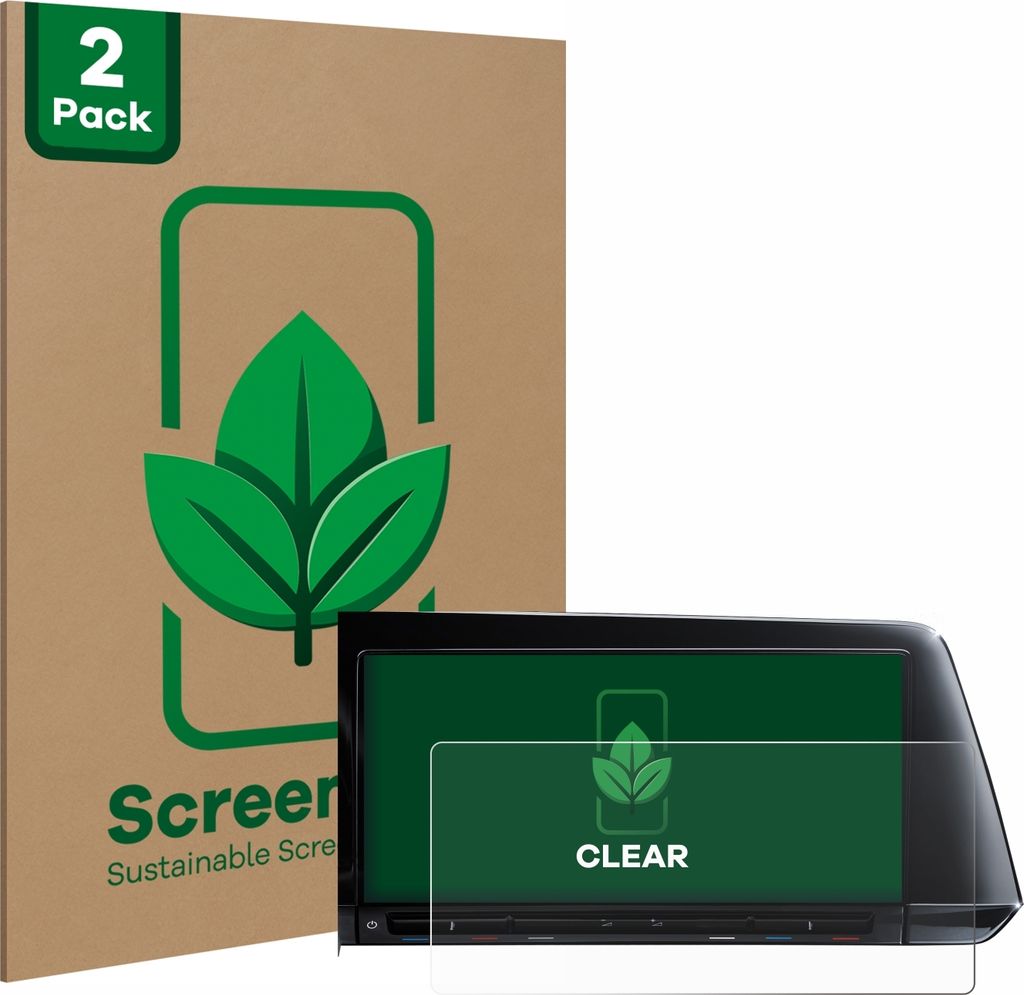 2x ScreenLeaf Schutzfolie für Volkswagen Golf 8 2020 Discover Pro 10" 2020 nachhaltiger Displayschutz Display Schutz Folie Klar Transparent