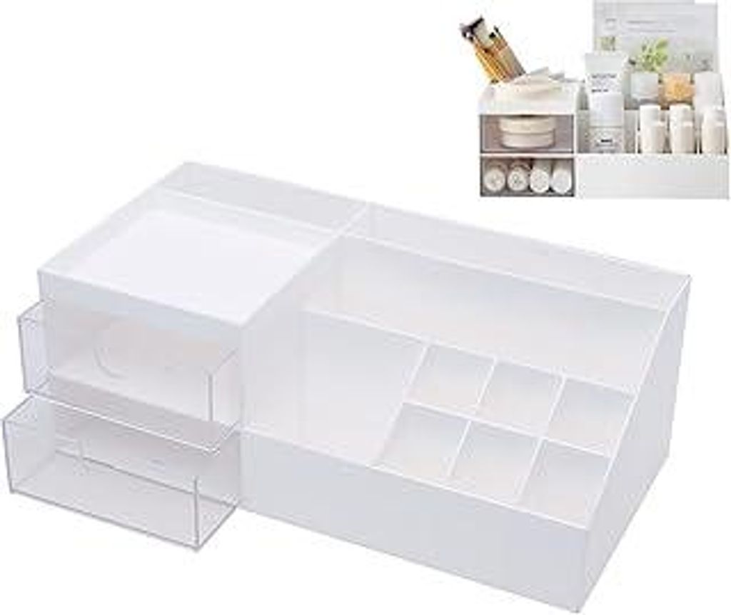 FORYNXHWIN Make Up Organizer mit Schubladen, Multifunktion Schmink Organizer,Make up Organizer Schminktisch Organizer Box für Schlafzimmer,Badezim...