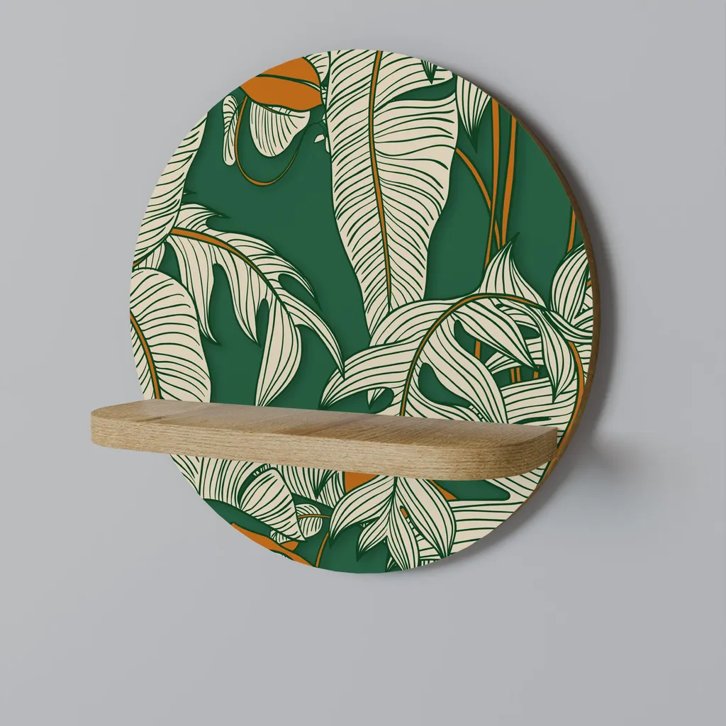 Étagère ronde pour plantes et décoration murale salon ou chambre