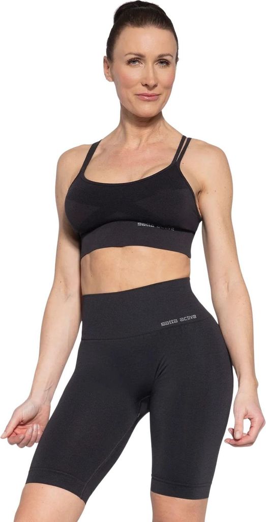 Gatta Active, Radlerhose Damen, Active seamless 01, Melange Schwarz-Grau, M
