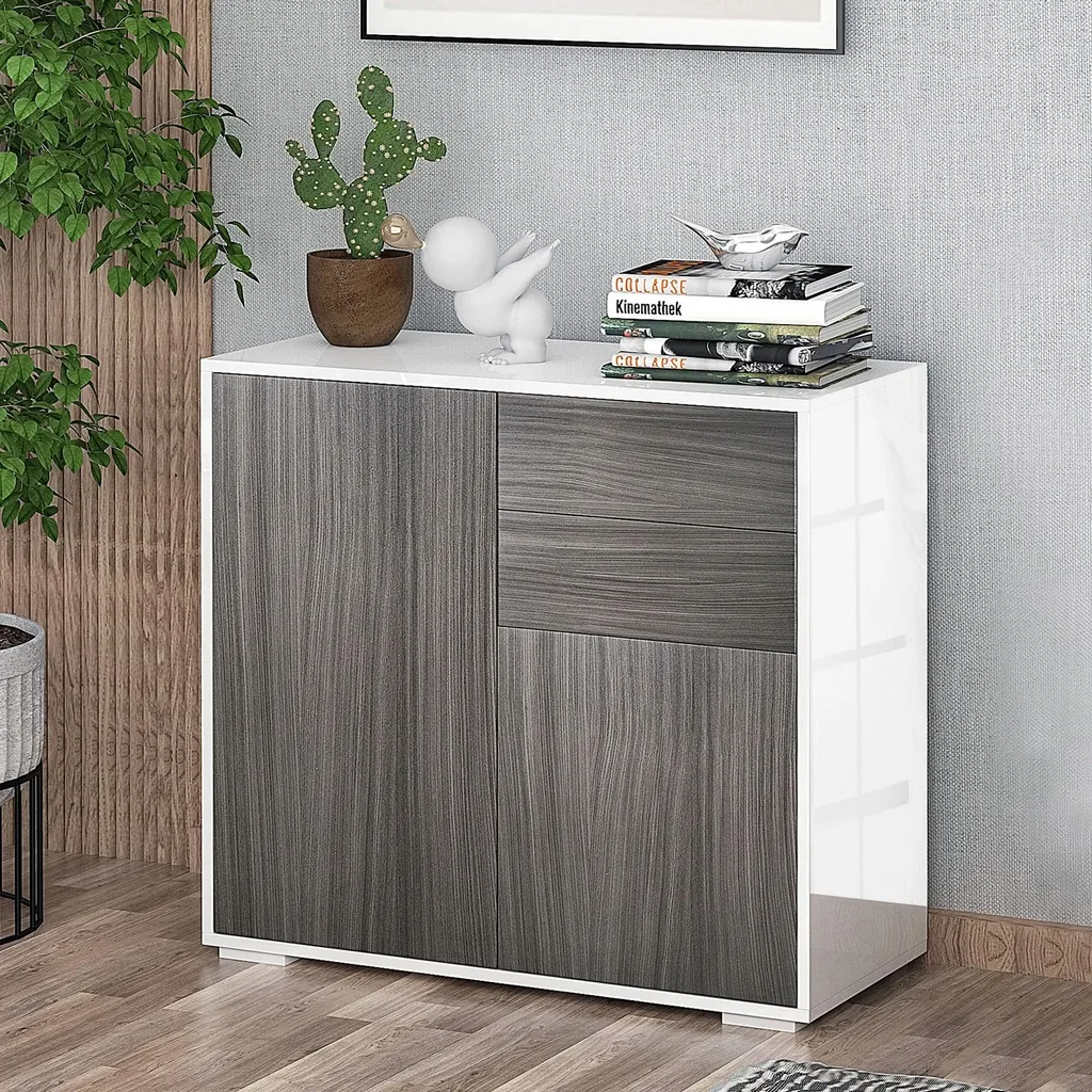 Buffet cuisine à tablette réglable 79x36x74cm rangement modulable - 2