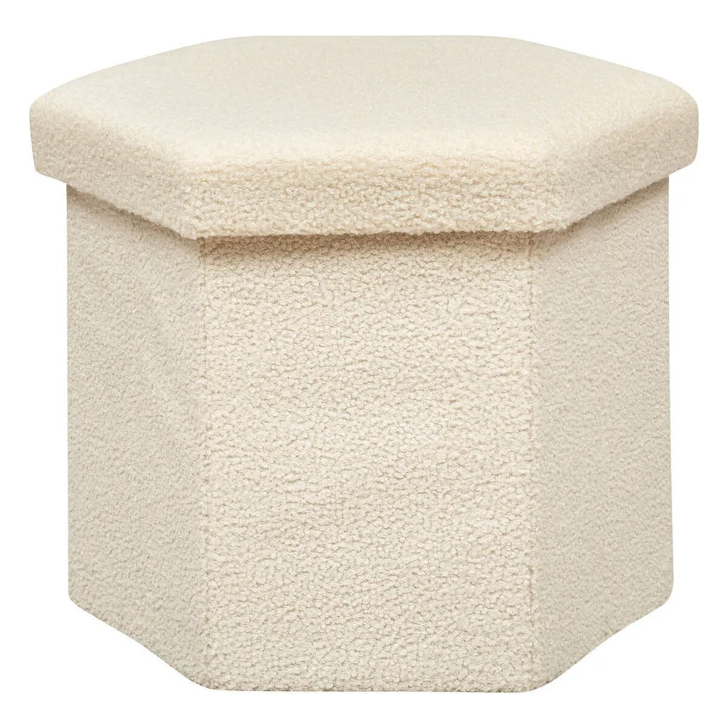 Sgabello Jaiko Bouclé Atmosphera 40x38 cm - Pouf Morbido per Salotto