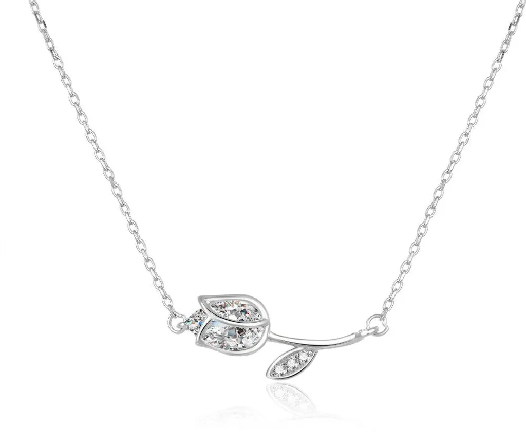 Collier romantique en argent pour mariage et soirées chic - AGS486