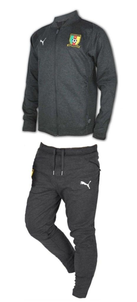 Puma Herren FCF Cameroon Trainingsanzug Hose Sport Strick Warm , Gr:M , Grau