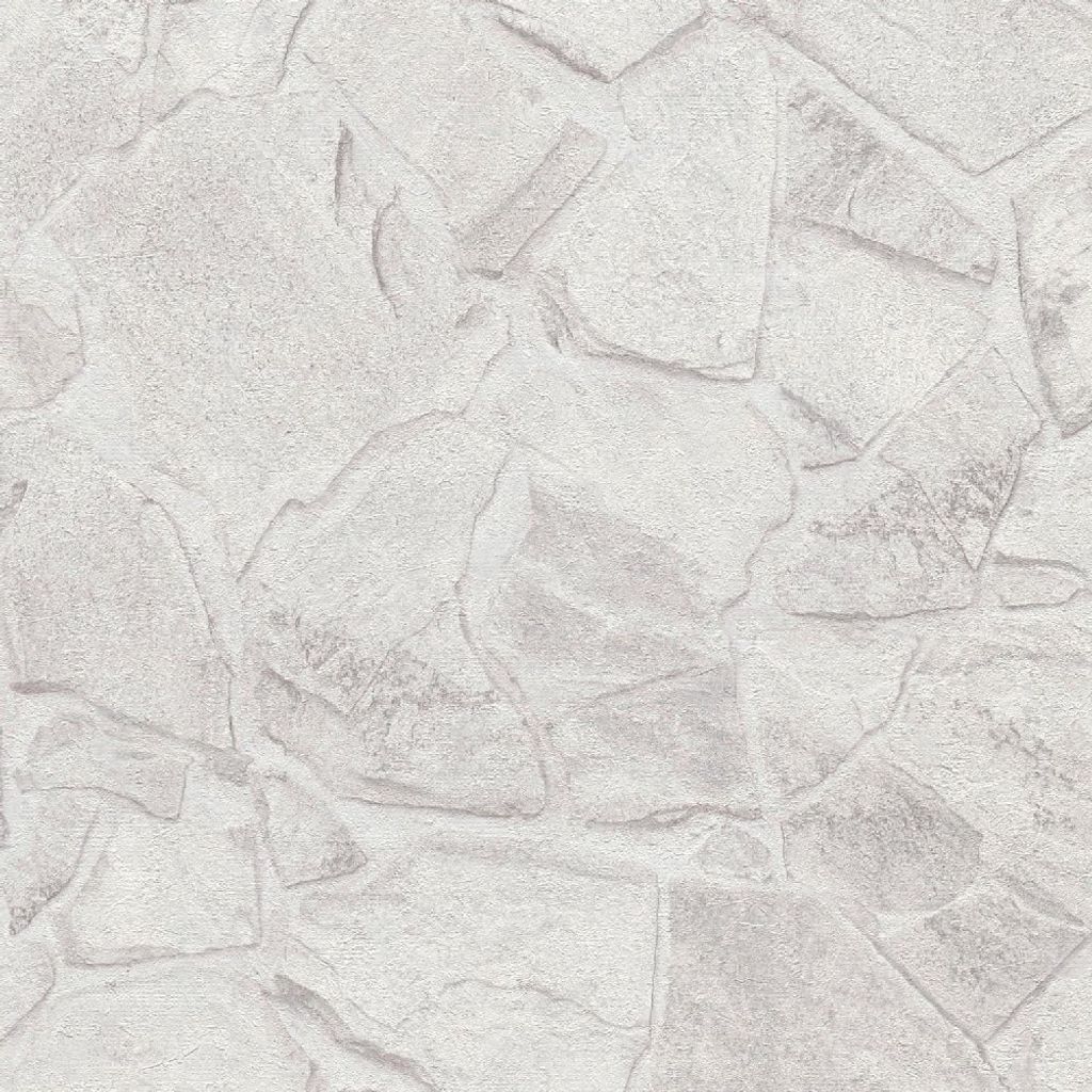 A.S. Creation | Bricks & Stones | 389350 | Vliestapete | Steinoptik | 0.53 x 10.05 m | Hellgrau | Wohnzimmer | Flur | Bü