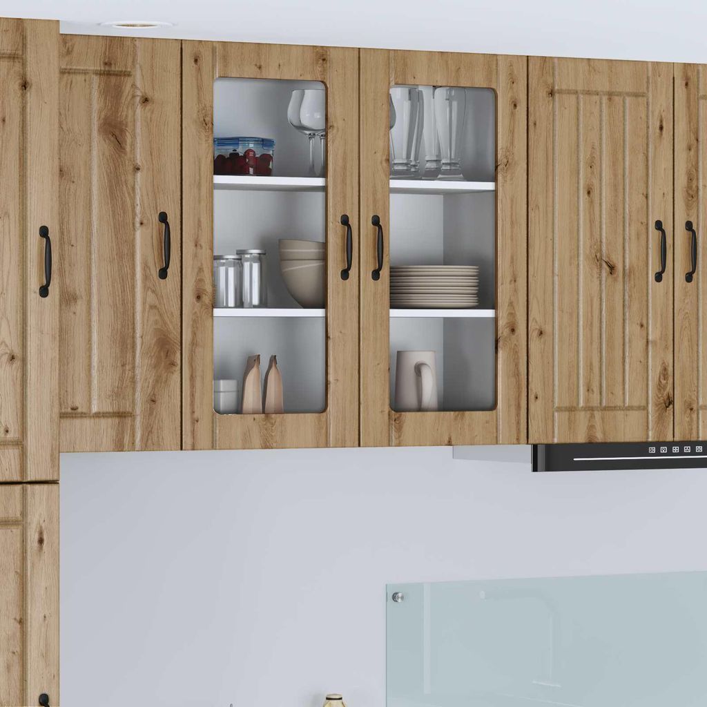 vidaXL Armadio a muro in vetro LUCCA Rovere Artisan 80 x 31 Immagine del prodotto 