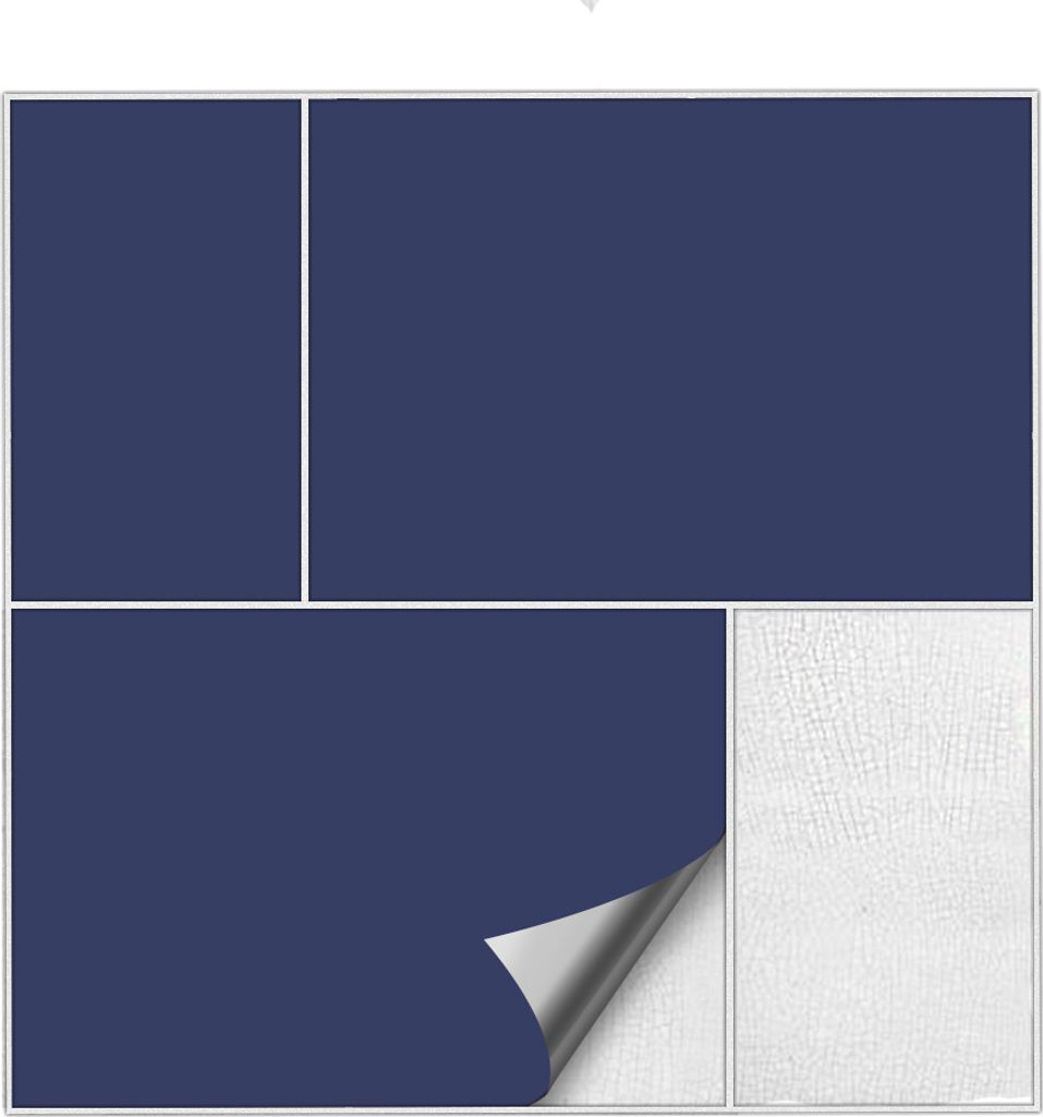 Kiwistar Fliesenaufkleber Dunkelblau Seidenmatt - 25 x 25 cm - 100 Stück - Klebefliesen Fliesenmuster Stickerfliesen Wandfliesen überkleben