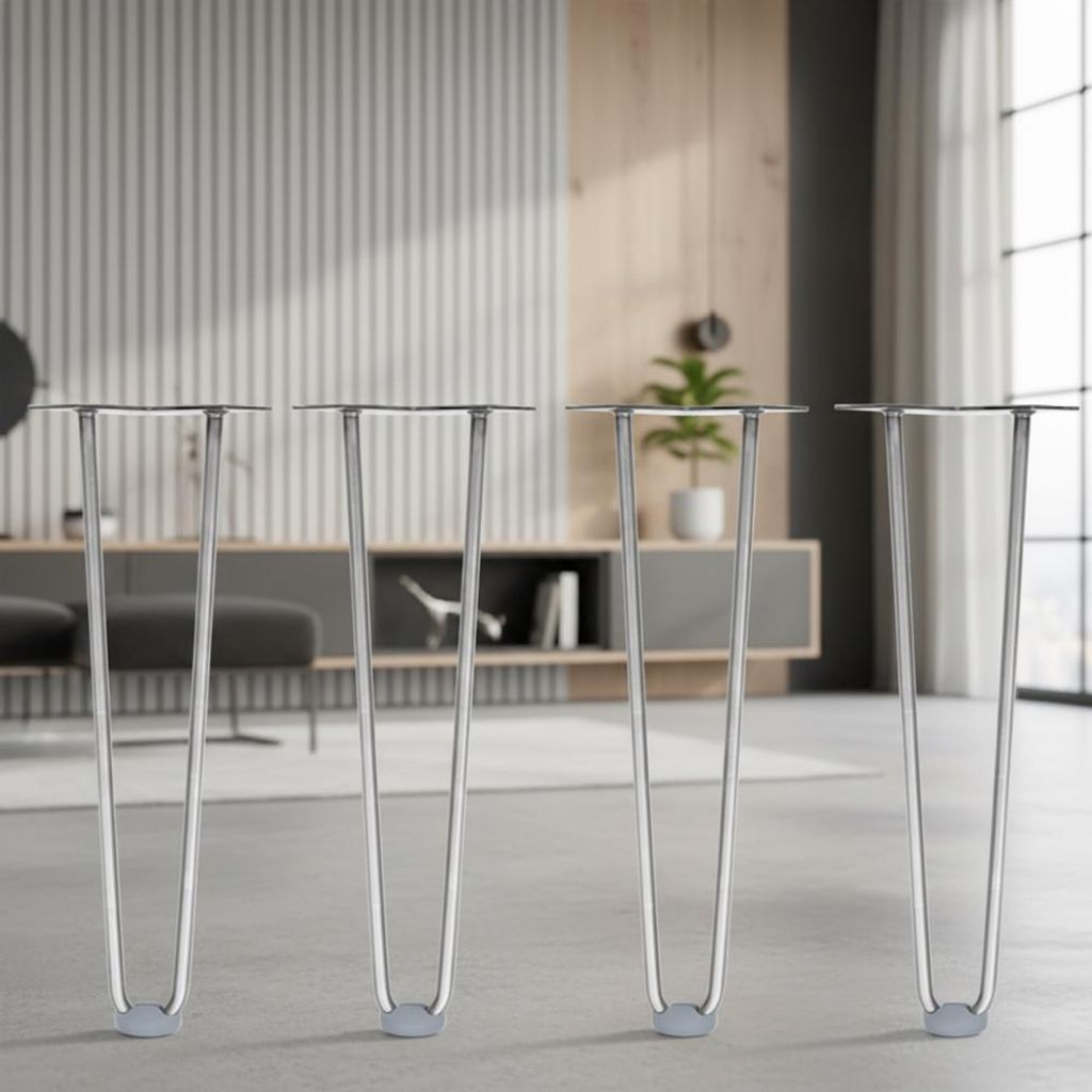Melko Hairpin Legs 4er Set Haarnadelbeine Stahl Tischbeine - 2 Streben 86CM