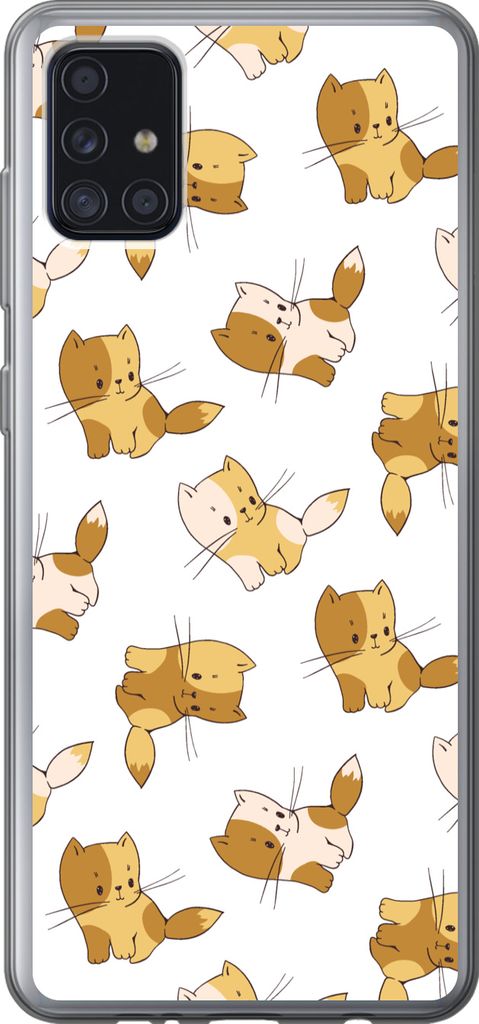 MuchoWow Handyhülle Schutzhülle Hülle für Telefoonhoesje Samsung Galaxy A52 5G Muster - Katze - Kätzchen - Jungen - Mädchen - Kinder - Kind...