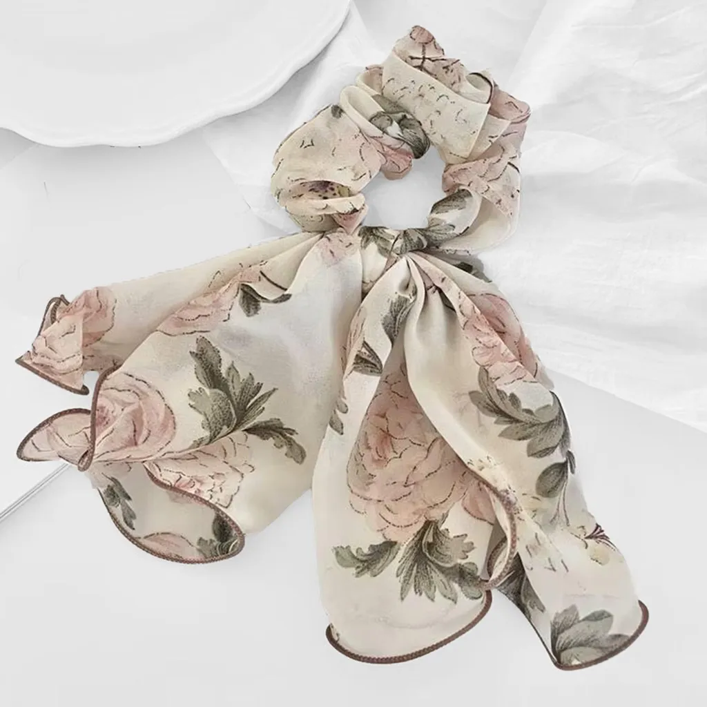 Fascia per Capelli Chiffon Floreale Grande | Bianco Boho-Chic Offerta