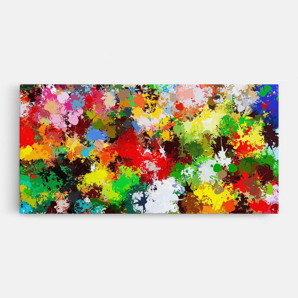 ARTHUB Leinwandbild 60x120 cm, Flowers Shaped Stains | Wohnzimmerdekoration, Hängende Bilder, Wanddekoration, Heimdekoration, Abstrakte, Lebendi...