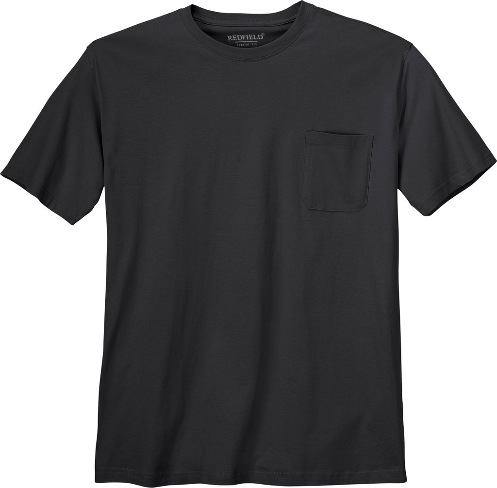 XXL Basic T-Shirt Jerry schwarz Brusttasche Redfield