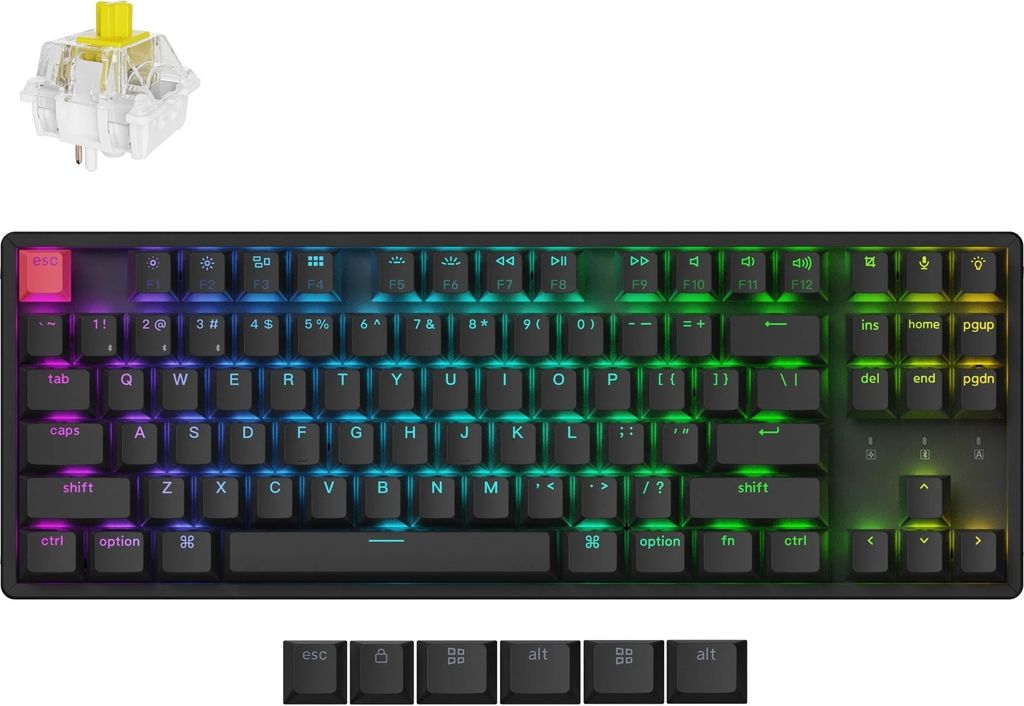 Keychron K8 QMK Version 2 Kabellose Mechanische Tastatur, Hot Swap, RGB, QWERTY US Layout - Keychron Super Banana - K8X-J4