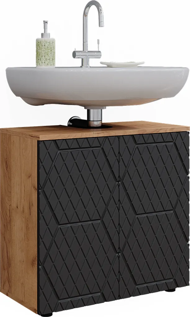 Meuble vasque anthracite 60cm structure nid d'abeille Vicco Irma 42846 - 8