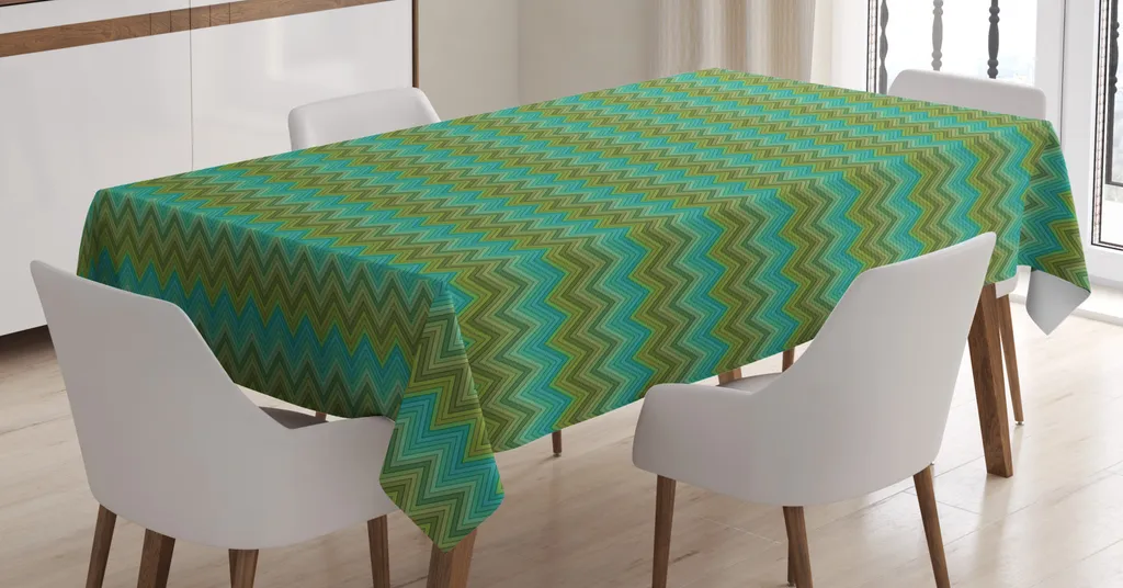 Tovaglia Satinata ABAKUHAUS 140x200 cm - Ombre Zigzag Multicolor