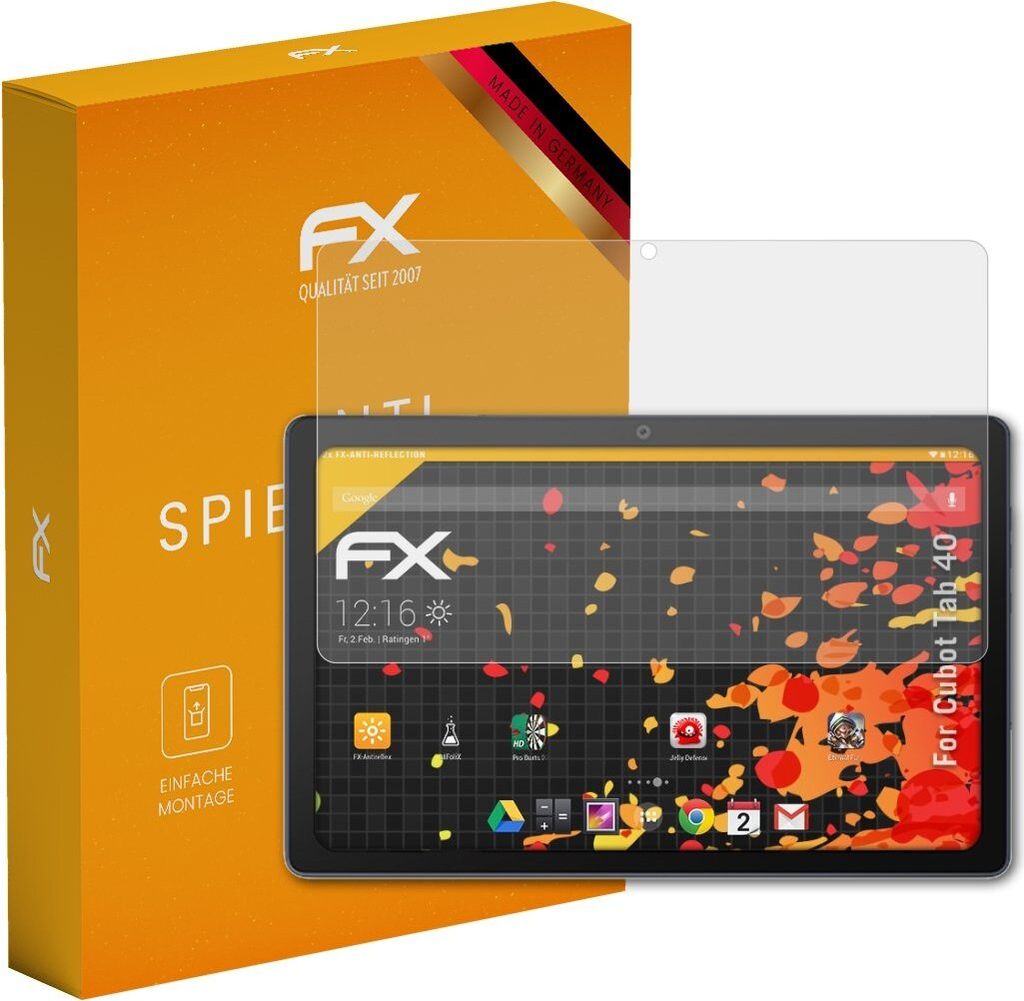 atFoliX FX-Antireflex 2x Schutzfolie kompatibel mit Cubot Tab 40 Displayfolie