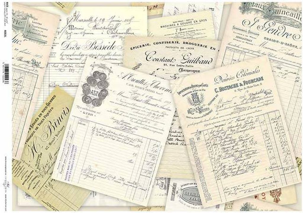 Reispapier für Decoupage A3 ITD-R002L vintage Produktbild 