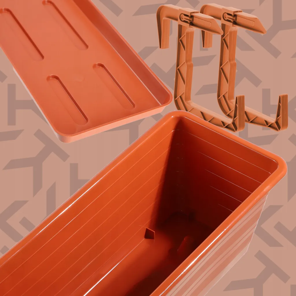 Jardinière plastique 40cm robuste Cati KADAX avec fixation et réservoir - 9