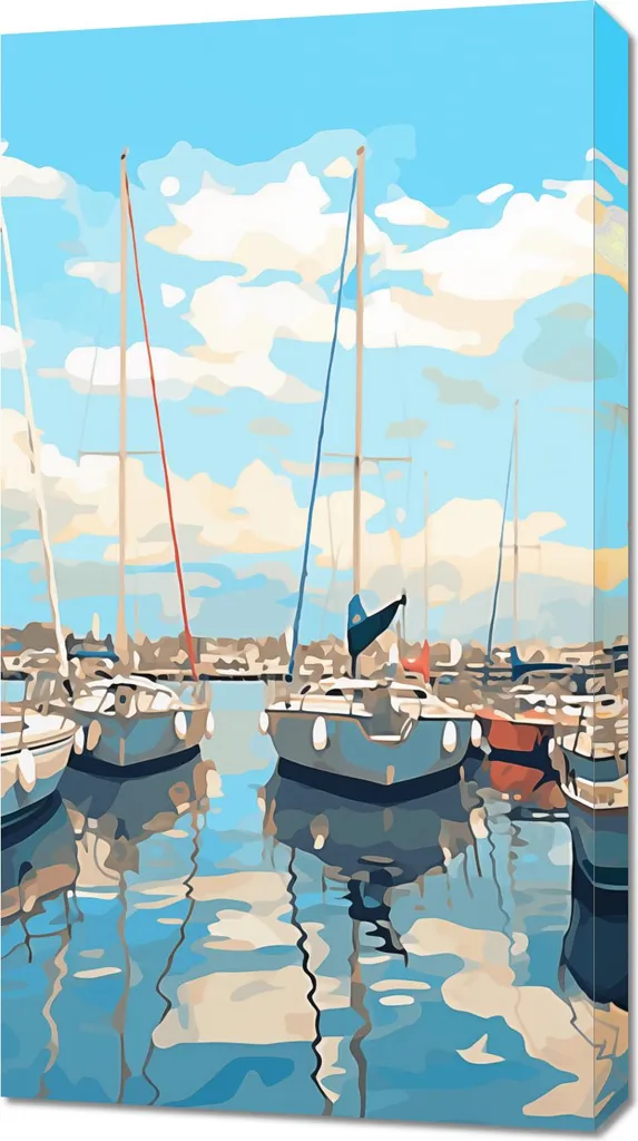 Quadro Cubista Marina 50x90 - Arte Murale Design Contemporaneo