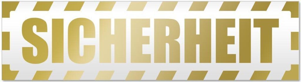 Kiwistar Sicherheit Security gestreift Magnetschild Schild magnetisch - 45cm Gold - Magnetfolie für Auto PKW Kfz