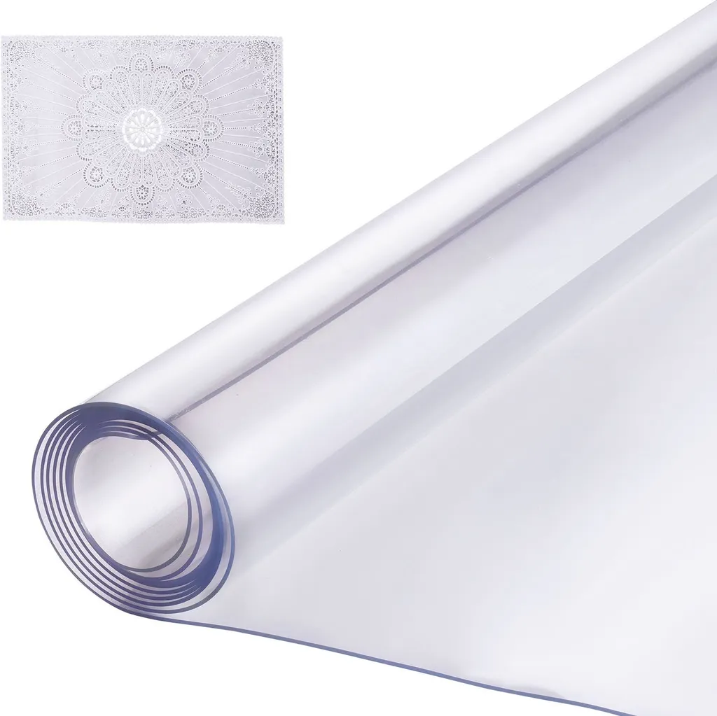 Nappe de table carrée en verre souple PVC cristal de format 137x137cm